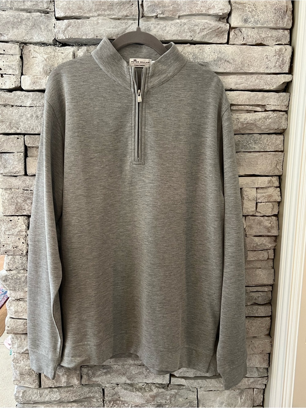 Peter Millar Gray Quarter-Zip Pullover Sweater